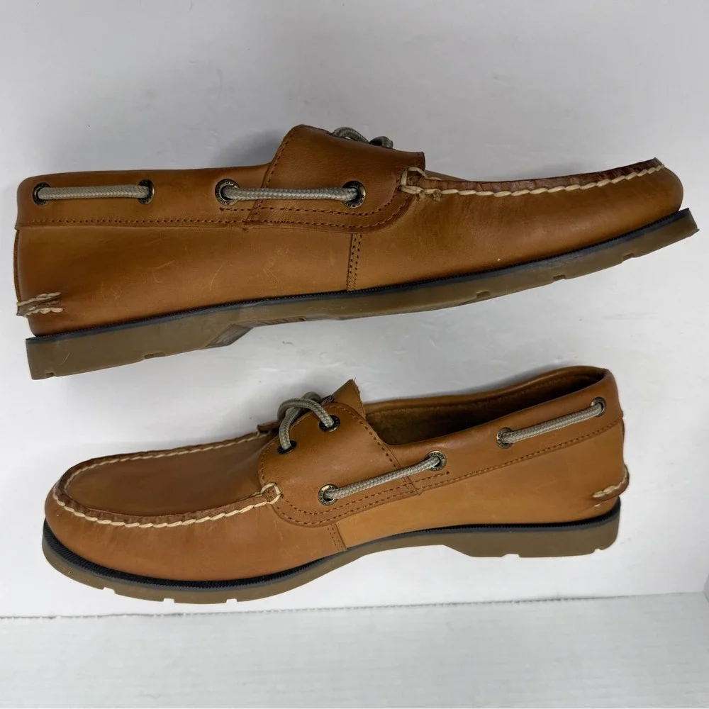 Sperry Top-SiderMens 10M Tan Brown Leather Billfish 3-Eye Boat Shoes 0777894